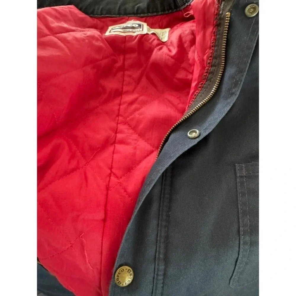 Vintage Berco USA Chore Coat/Jacket Insulated Quilted Corduroy Collar Large Tall